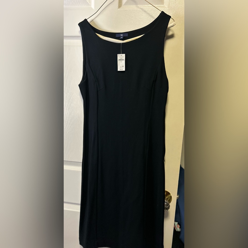 GAP Black Sheath Mini Dress Scoop Neck